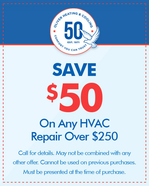 Save $50 On Any HVAC Repair Over $250