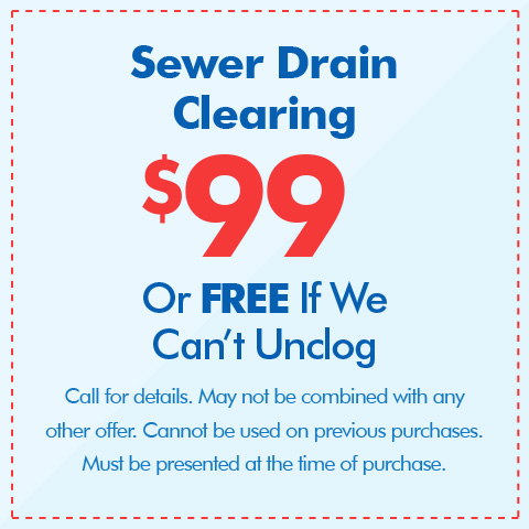 $99 Sewer Drain Clearing Service